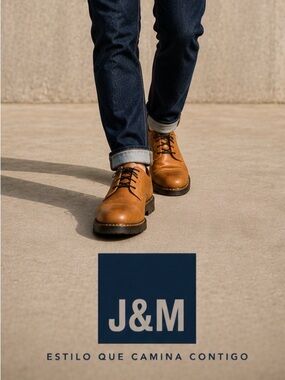 J&M Men's Tan Leather Derby Shoes — Casual Dress Oxfords